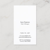 Talent Manager Dubbele Gouden Streep Elegant Wit Visitekaartje (Achterkant)