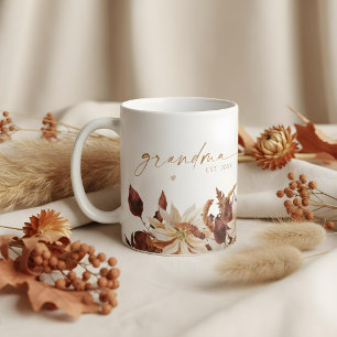 TALIA Bohemian Terracotta Floral Grandma Est. Koffiemok