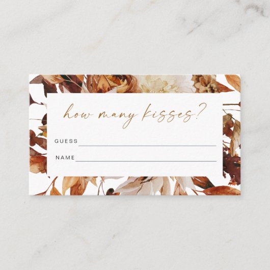 TALIA Boho Herfst Hoeveel Kisses Vrijgezellenfeest Plaatskaartje (Voorkant)