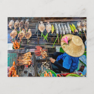 Talin Chan-drijvende markt Briefkaart