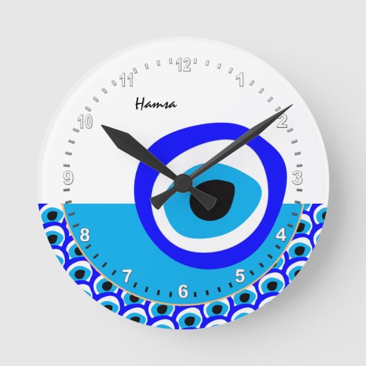 Talisman & Evil Eye Amulet, Turks / Arabisch wit Ronde Klok (Voorkant)