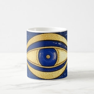 Talisman Goud + Blauwe Boze Oog Koffiemok