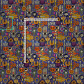 TALISMANS violet bleu Tissu (Carreau)