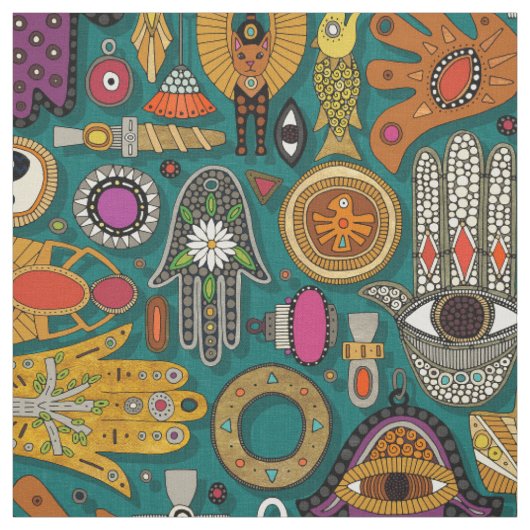 TALISMANS viridian green Stof (Swatch)