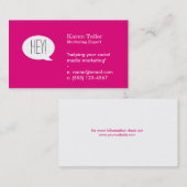 Talk Bubble (hot roze) Visitekaartje (Voorkant / Achterkant)