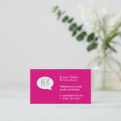 Talk Bubble (hot roze) Visitekaartje (Staand voorkant)