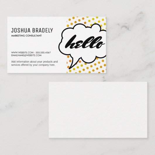 Talk Bubble II / Dot Pattern Visitekaartje (Voorkant / Achterkant)