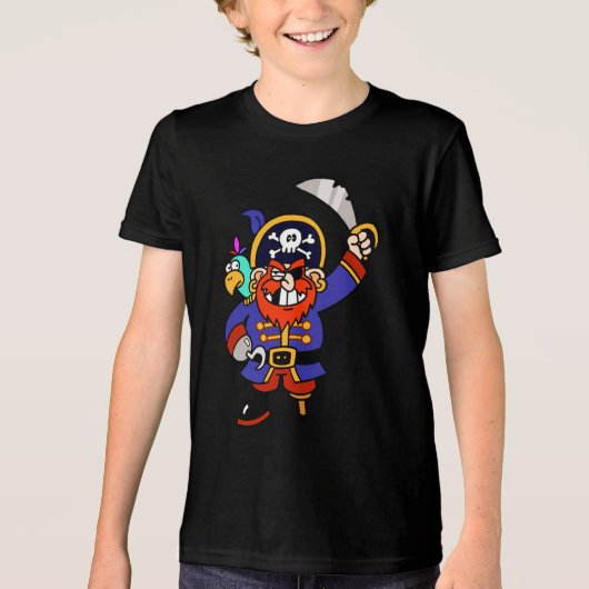 Talk Pirate or Walk The Plank Tri-Blend Shirt (Voorkant)
