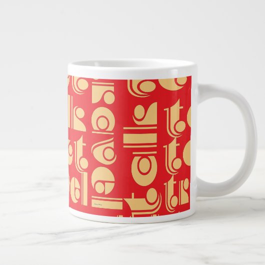 Talk Tekst Reizen Rode Logo Extra Grote Beker (Rechts)