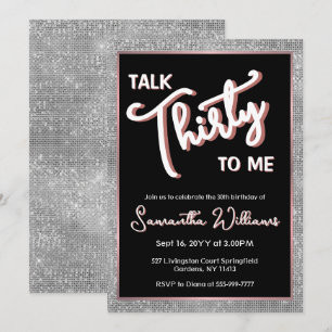 Talk Thirty to Me 30th Birthday Custom Kaart