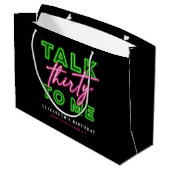 Talk Thirty To Me Dirty 30 Neon Groen & Roze Groot Cadeauzakje (Achterkant Gekanteld)