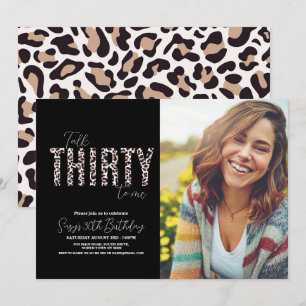 Talk Thirty to Me Leopard Photo Verjaardag voor vr Kaart