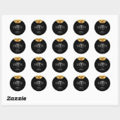 Talk Thirty to Me Zwart en Goud 30e verjaardag Ronde Sticker (Vel)