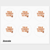 Talk Turkey To Me – Funny Thanksgiving Sticker (Vel)