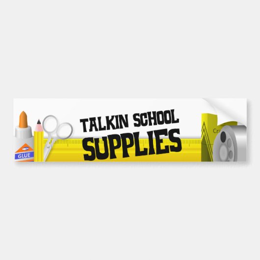 Talkin School Supplies Bumpersticker (Voorkant)