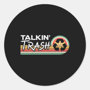 Talkin Trash Garbage Truck Trash Collector Recycli Ronde Sticker