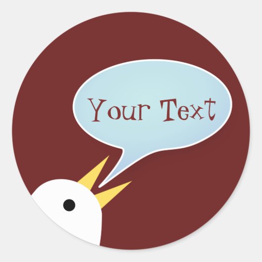 Talking Bird Ronde Sticker (Voorkant)