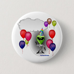 Talking Birthday Party Alien Ronde Button 5,7 Cm