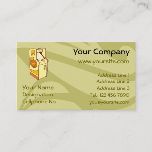 Tall arcade game console visitekaartje (Voorkant)