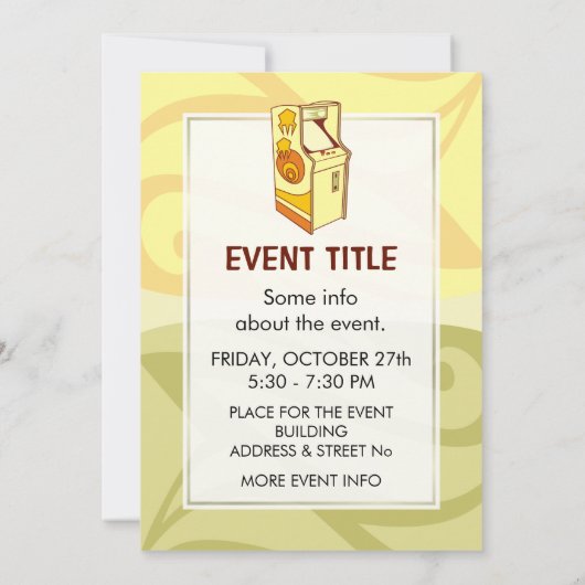 Tall Arcade Games Console Kaart (Achterkant)