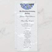 Tall Blue Hydrangea Wedding Ceremony Programma's (Voorkant / Achterkant)