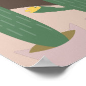 Tall Cactus Plant Potted Bohemian Shapes Wall Art Poster (Hoek)