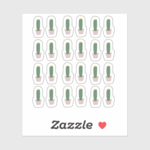 Tall Cactus Potlood Botanical Cacti Desert Sticker