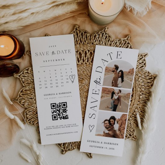 Tall Calendar Save the Date Photo Card