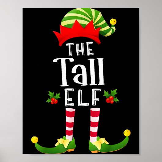 Tall Christmas Elf Matching Pajama X-mas Party  Poster (Voorkant)