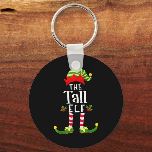 Tall Christmas Elf Matching Pajama X-mas Party Sleutelhanger (Voorkant)