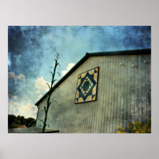 Tall Corn en Barn Quilt, Iowa Poster (Voorkant)