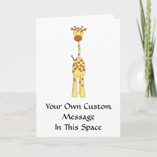 Tall Cute Giraffe. Cartoon Animal. Kaart (Voorkant)