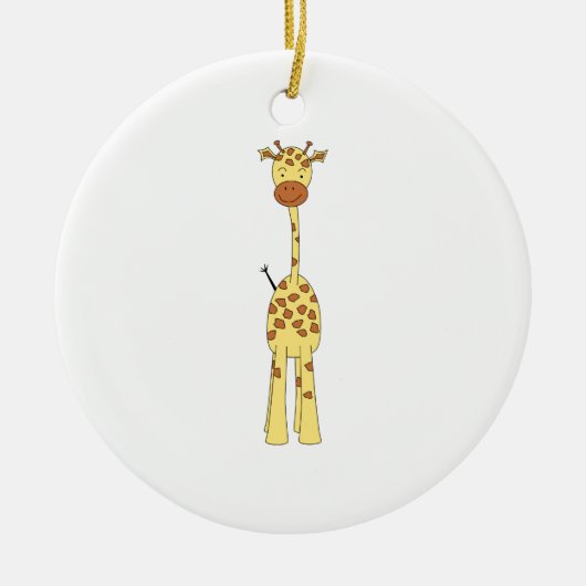 Tall Cute Giraffe. Cartoon Animal. Keramisch Ornament (Voorkant)