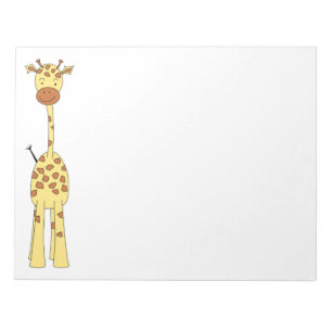 Tall Cute Giraffe. Cartoon Animal. Notitieblok