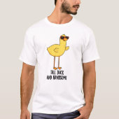 Tall Duck en Handsome Funny Animal Pun T-shirt (Voorkant)