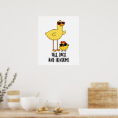 Tall Duck en Hensome Funny Animal Pun Poster (Keuken)