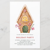 Tall Gingerbread House Vakantiefeest Uitnodiging (Voorkant)