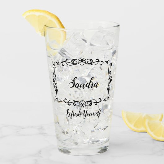 Tall Glass Birthday Gift Personalize Name Text Glas (Voorkant ijs)