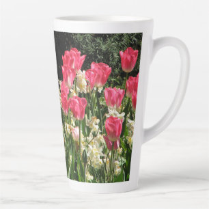 Tall Latte Mok roze tulpen
