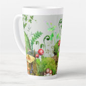 Tall Latte Mok Waterverf Forest paddenstoelen Plan (Linkerhoek)