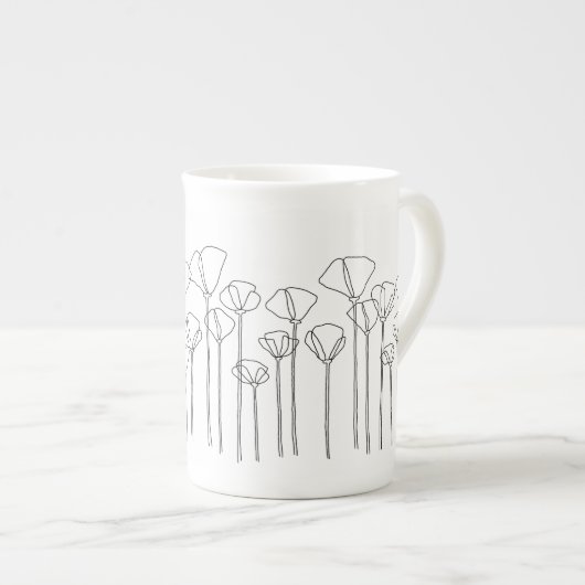 Tall Mug avec des pavots de Californie (Devant droit)