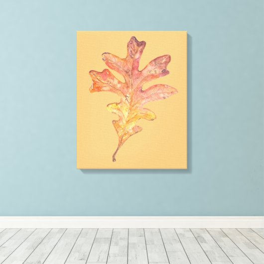 Tall Oak Leaf op canvas (Insitu (Houten vloer))
