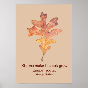 Tall Oak Leaf Poster