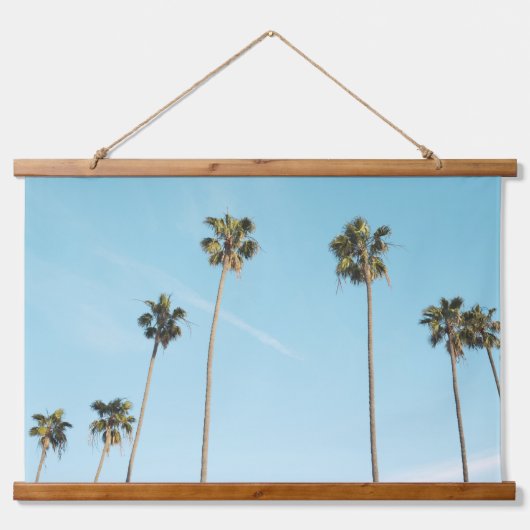 Tall Palm Trees Light Blue Sky Hangend Wandkleed (Voorkant)