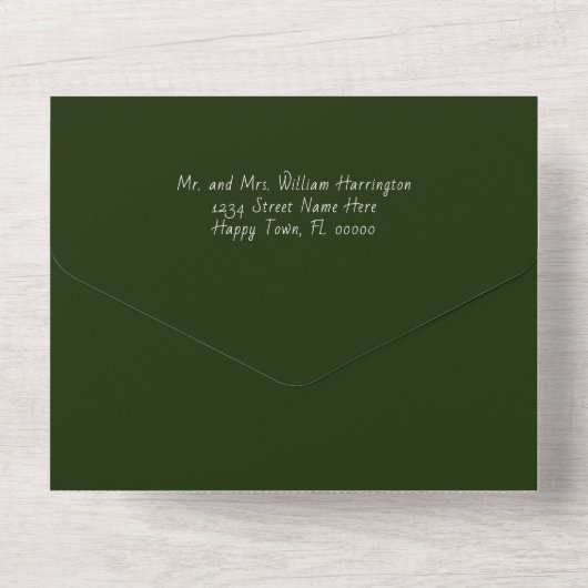 Tall Palm Trees Tropical Wedding All In One Uitnodiging (Achterkant)
