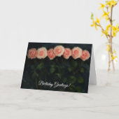 Tall Peachy Rose Roses Art Carte Anniversaire (Fleur jaune)