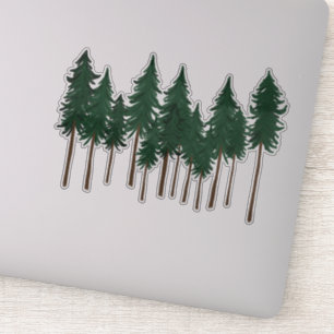 Tall Pine Trees Forest Sticker