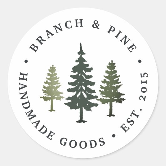 Tall Pines Ronde Sticker (Voorkant)