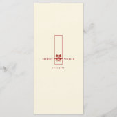 Tall Rectangle Chinees Dubbelgeluk bruiloft Menu (Achterkant)