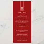 Tall Rectangle Chinees Dubbelgeluk bruiloft Menu (Voorkant)